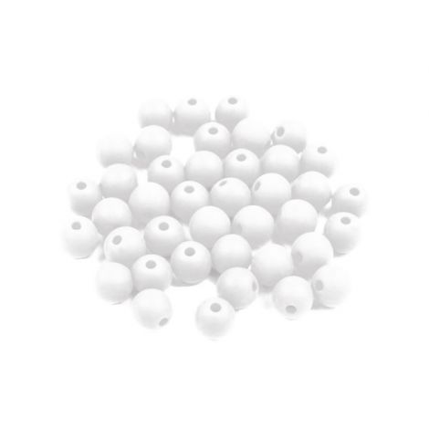Koraliki plastikowe Brewis 8mm, Białe